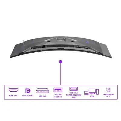 AOC AGP497UCZD/96 écran plat de PC 124,2 cm (48.9") 5120 x 1440 pixels Gris - Ecran Ordinateur - visuel 3