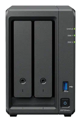 Synology DiskStation DS725NEO+ serveur de stockage NAS Compact Ryzen Embedded R1600 4 Go DDR4 0 To D - Serveur NAS - visuel 1