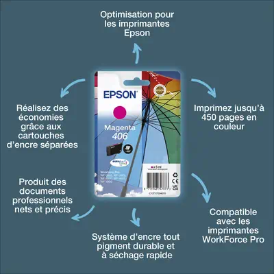 Cartouche d’encre magenta DURABrite Ultra Parapluie 406 - Epson - Cartouches d'encre - visuel 2