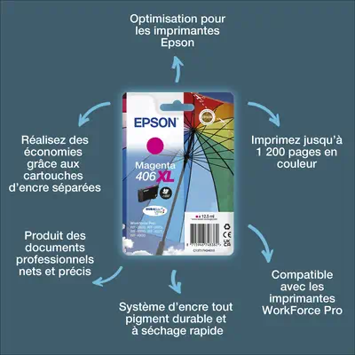 Cartouche d’encre magenta DURABrite Ultra 406XL Parapluie - Epson - Cartouches d'encre - visuel 1
