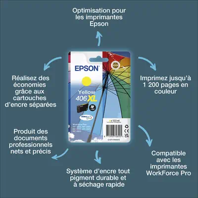 Cartouche d’encre jaune DURABrite Ultra 406XL Parapluie - Epson - Cartouches d'encre - visuel 3