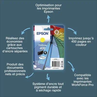 Cartouche d’encre jaune DURABrite Ultra Parapluie 406 - Epson - Cartouches d'encre - visuel 1