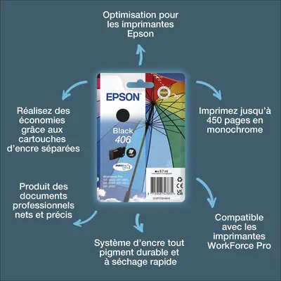 Cartouche d’encre noire DURABrite Ultra Parapluie 406 - Epson - Cartouches d'encre - visuel 3