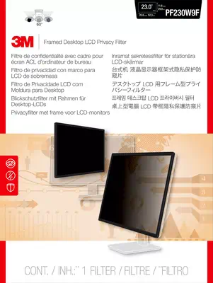 Vente 3M PF230W9F Framed Privacy Filter for 23p Widescreen 3M au meilleur prix - visuel 2