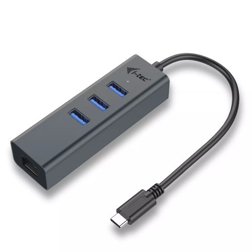 Revendeur officiel Switchs et Hubs I-TEC USB-C Metal 3-Port HUB with Gigabit Ethernet Adapter