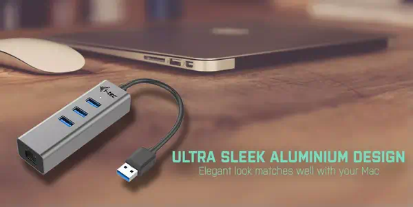 USB 3.0 Metal HUB 3 Port + Gigabit Ethernet Adapter - I-Tec - Switchs et Hubs - visuel 8