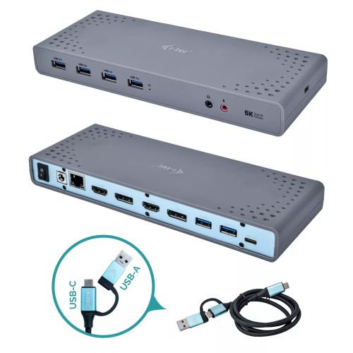 Achat I-TEC USB 3.0/USB-C Dualdock 1x5K 2x4K 60Hz 2xHDMI 2xDP 1xGLAN 6xUSB sur hello RSE