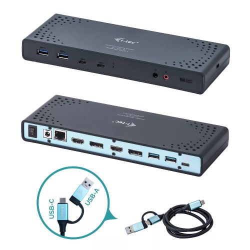 Achat Station d'accueil pour portable I-TEC USB 3.0/USB-C Dualdock with PD 1x5K 2x4K 60Hz 2xHDMI 2xDP