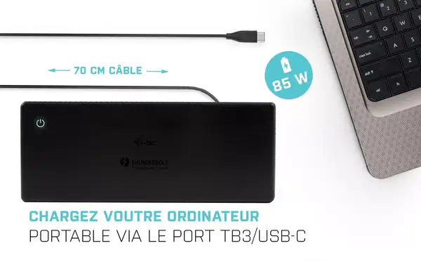 Thunderbolt3/USB-C Dual DisplayPort 4K Docking Station + Power Delivery 85W - I-Tec - Station d'accueil pour portable - visuel 7