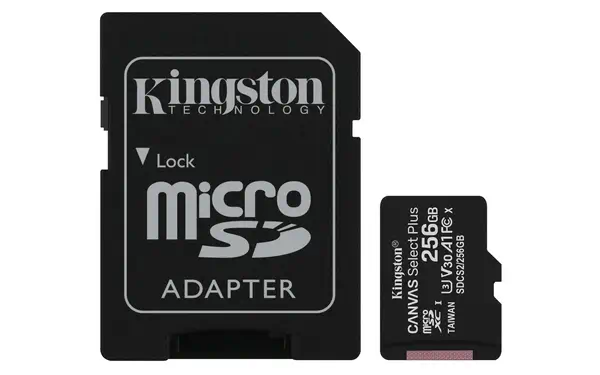 Carte micSDXC Canvas Select Plus 100R A1 C10 de 256 Go + ADP - Kingston - Carte Mémoire - visuel 1