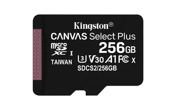 Carte micSDXC Canvas Select Plus 100R A1 C10 de 256 Go sans ADP - Kingston - Carte Mémoire - visuel 1