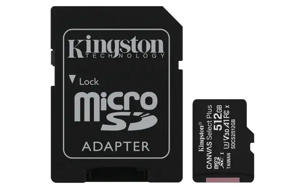 Carte micSDXC Canvas Select Plus 100R A1 C10 de 512 Go + ADP - Kingston - Carte Mémoire - visuel 1