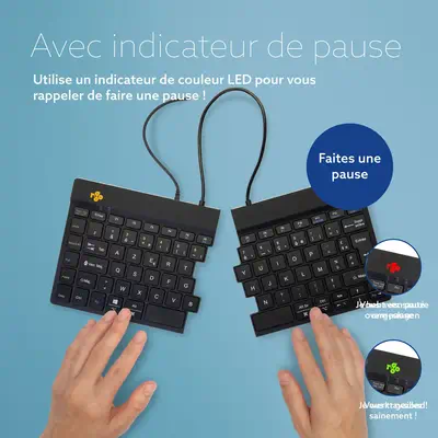Clavier ergonomique R-Go Split Break v2 avec logiciel de pause, clavier ergonomique divisé, AZERTY ( - R-Go Tools - visuel 10