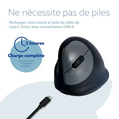 Souris Ergonomique R-Go HE Break avec logiciel de pause, gaucher, moyen (longueur main 165-185 mm),  - R-Go Tools - visuel 10
