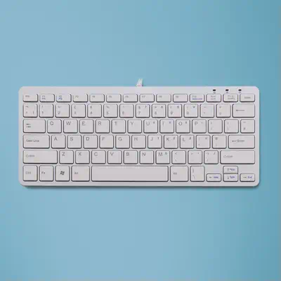 Clavier ergonomique R-Go Compact, design plat, mini-clavier, QWERTY (UK), filaire, blanc - R-Go Tools - visuel 2