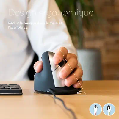 Souris Ergonomique R-Go HE Break avec logiciel de pause, gaucher, moyen (longueur de la main 165-185 - R-Go Tools - visuel 8
