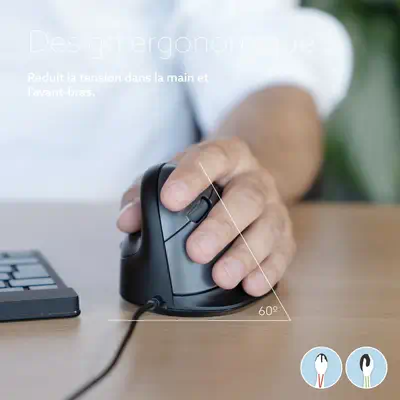 Souris Ergonomique R-Go HE Break avec logiciel de pause, gaucher, moyen (longueur de la main 165-185 - R-Go Tools - visuel 10