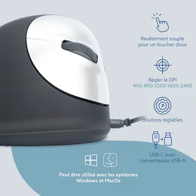 Souris Ergonomique R-Go HE Break avec logiciel de pause, droiter, grand (longueur de la main > 185 m - R-Go Tools - visuel 10
