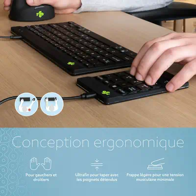 Clavier R-Go Numpad Break, clavier numérique ergonomique avec logiciel de pause, filaire, noir - R-Go Tools - visuel 4