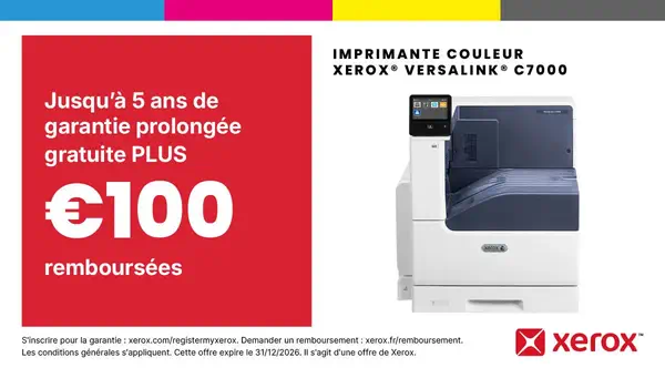 Imprimante VersaLink C7000 A3, 35/35 ppm, Adobe PS3, pilote PCL5e/6, 2 magasins, 620 feuilles au tot - Xerox - Imprimante Laser - visuel 2