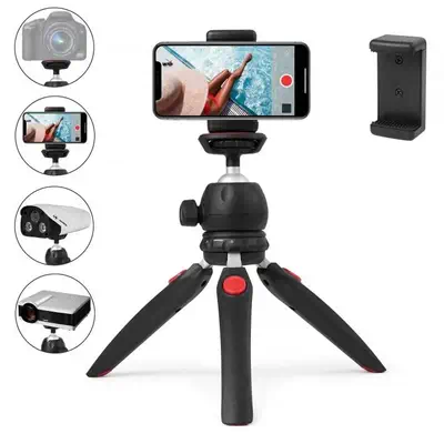 MINI TREPIED PRO POUR SMARTPHONE, APPAREIL PHOTO, CAMERA ET PETIT VIDEOPROJECTEUR - DLH - Accessoire - visuel 2