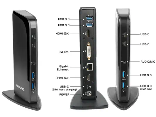 STATION D'ACCUEIL UNIVERSELLE USB-C ET USB-A TRIPLE AFFICHAGE AVEC POWER DELIVERY 65W - DLH - Station d'accueil pour portable - visuel 1