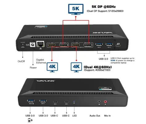 STATION D'ACCUEIL UNIVERSELLE USB-C & USB-A DUAL 4K AVEC POWER DELIVERY 65W - DLH - Station d'accueil pour portable - visuel 3