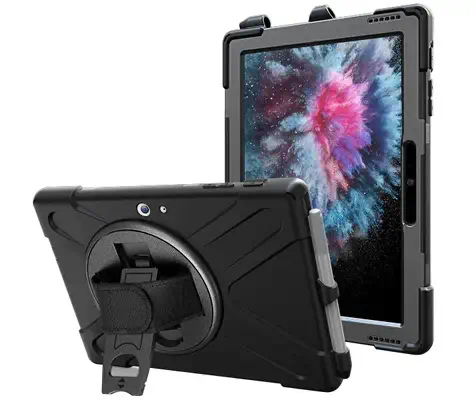 COQUE RENFORCEE AVEC BANDOULIERE, POIGNEE ROTATIVE ET PIED SUPPORT POUR MICROSOFT SURFACE GO 2 / GO  - DLH - Etui et Housse - visuel 1