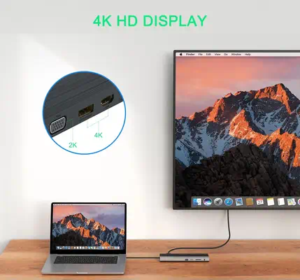 STATION D'ACCUEIL USB-C 4K TRIPLE AFFICHAGE (DP / HDMI / VGA) - DLH - Station d'accueil pour portable - visuel 6