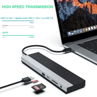 STATION D'ACCUEIL USB-C 4K TRIPLE AFFICHAGE (DP / HDMI / VGA) - DLH - Station d'accueil pour portable - visuel 5