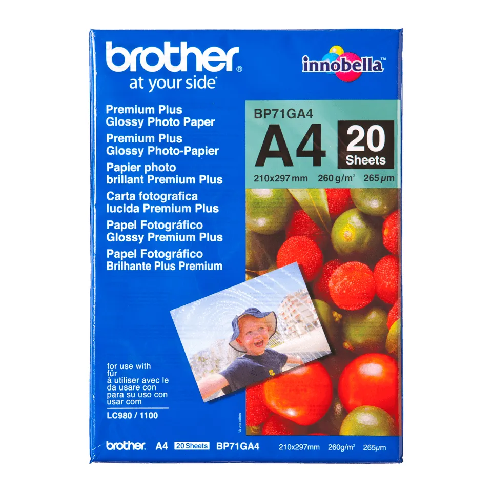 Vente BROTHER brillant photo papier blanc 260g/m2 A4 20 Brother au meilleur prix - visuel 2