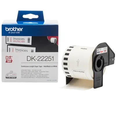 Brother DK-22251 ruban d'étiquette Noir et rouge sur blanc - Autres consommables - visuel 2