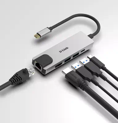 D-Link DUB-M520 station d'accueil Avec fil Thunderbolt 3 D-Link - visuel 1 - hello RSE - Branchez‑vous sur une station d'accueil fiable, débranchez‑la pour un travail à distance momentané