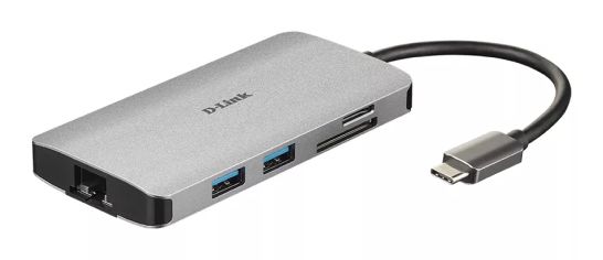 Vente Station d'accueil pour portable D-LINK USB-C 8-en-1 HDMI SD /microSD card reader and