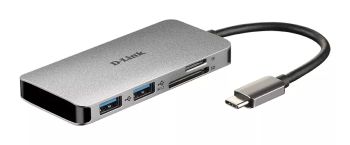 Vente Station d'accueil pour portable D-LINK USB-C 6-en-1 HDMI SD /microSD card reader and charging