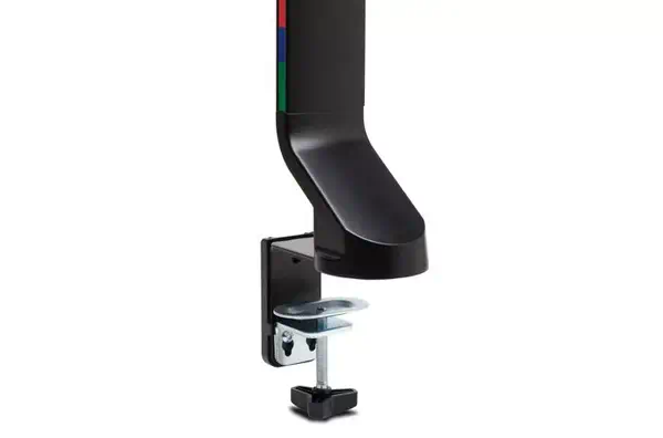 Bras double écran spécial gain de place SmartFit® Kensington - visuel 1 - hello RSE - Une base unique permet de fixer deux écrans.