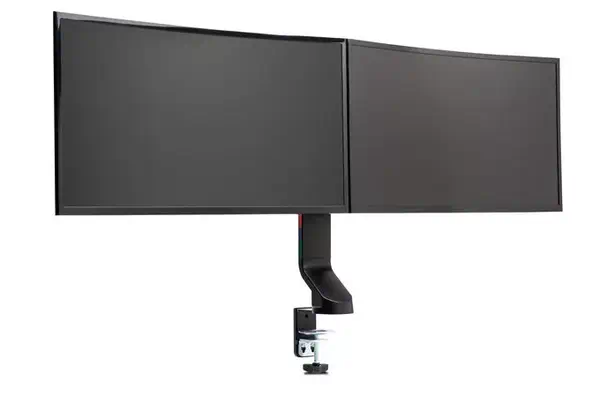 Bras double écran spécial gain de place SmartFit® Kensington - visuel 1 - hello RSE - Conçu pour les espaces peu profonds.