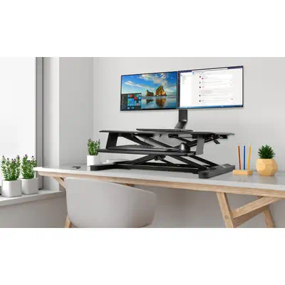 Bras double écran spécial gain de place SmartFit Kensington - visuel 1 - hello RSE - Parfait pour une utilisation à la maison ou au bureau.