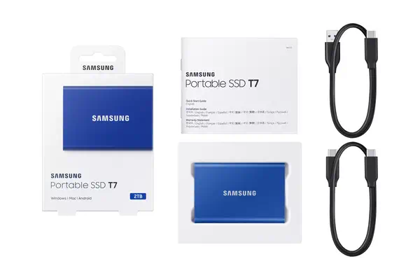 Samsung Portable SSD T7 2 To USB Type-C 3.2 Gen 2 (3.1 Gen 2) Bleu - Disque dur SSD - visuel 4