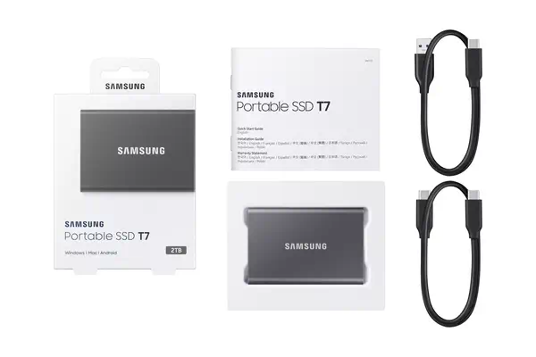 Samsung Portable SSD T7 2 To USB Type-C 3.2 Gen 2 (3.1 Gen 2) Gris - Disque dur SSD - visuel 4