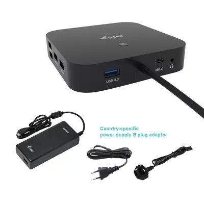 USB-C HDMI DP Docking Station with Power Delivery 100 W + Universal Charger 100 W - I-Tec - Station d'accueil pour portable - visuel 2