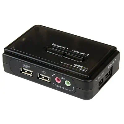 Kit commutateur KVM USB VGA à 2 ports avec audio et câbles - Switch KVM - Noir - StarTech - Switchs et Hubs - visuel 2