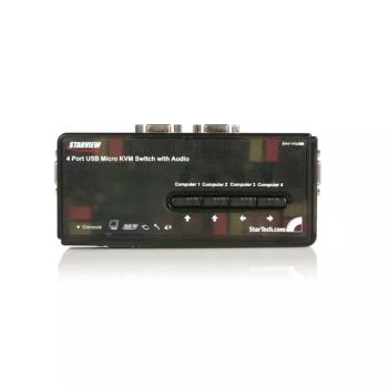 Vente StarTech.com Kit commutateur noir KVM USB 4 ports avec audio et câbles au meilleur prix