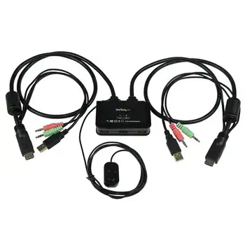Switch Commutateur KVM 2 Ports USB, HDMI avec Audio et Câbles pour 2 PC sur 1 écran - Auto Alimenté comparaison
