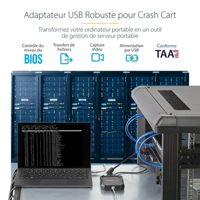 Adaptateur crash cart pour PC portable avec boîtier durable - Console KVM USB avec transfert de fich - StarTech - Switchs et Hubs - visuel 9