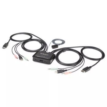 Achat StarTech.com Commutateur KVM à 2 ports USB 4K 60 Hz DisplayPort avec câbles incorporés au meilleur prix