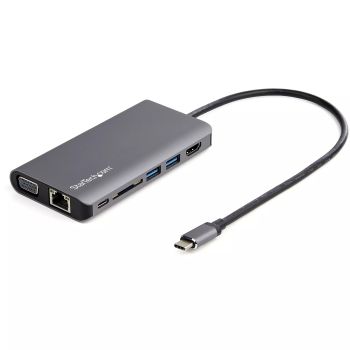 Achat StarTech.com Adaptateur Multiport USB-C - Mini Dock USB-C avec 4K HDMI ou 1080p VGA - Hub 3x USB 3.0, SD, GbE, Audio, 100W PD Pass-Through - Station d'Accueil pour PC Portable/Tablette au meilleur prix