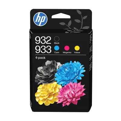 932 Pack de 4 cartouches d'encre noire/HP 933 Pack de 4 cartouches d'encre cyan/magenta/jaune authen - Toner - visuel 1