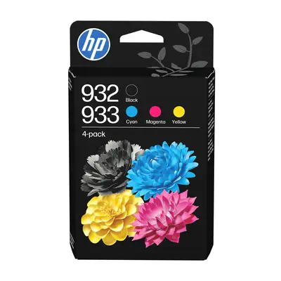 932 Pack de 4 cartouches d'encre noire/HP 933 Pack de 4 cartouches d'encre cyan/magenta/jaune authen - Cartouches d'encre - visuel 1