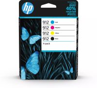 Vente Cartouches d'encre HP 912 Pack de 4 cartouches d'encre Noir/Cyan/Magenta/Jaune authentiques sur hello RSE